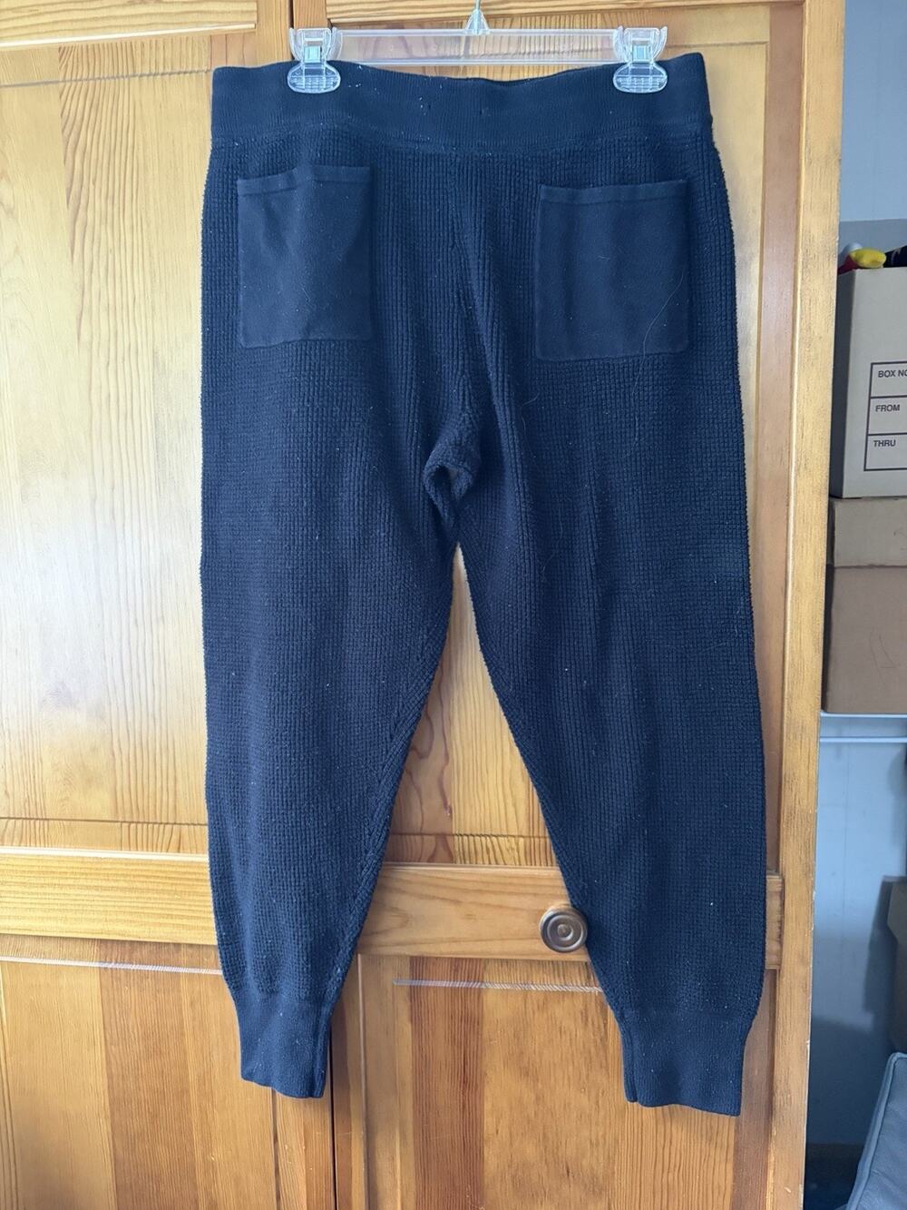 Women’s Aerie Black Waffle Lounge Jogger Pants Size Large